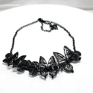 Vera Wang Jewelry Vera Wang Black Metal Butterfly Necklace
